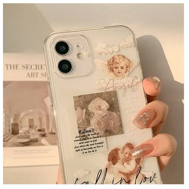 Rose Angel Transparent Phone Case - iPhone 12 Pro Max / 12 Pro / 12 / 12 mini / 11 Pro Max / 11 Pro / 11 / SE / XS Max / XS / XR / X / SE 2 / 8 / 8 Plus / 7 / 7 Plus-6