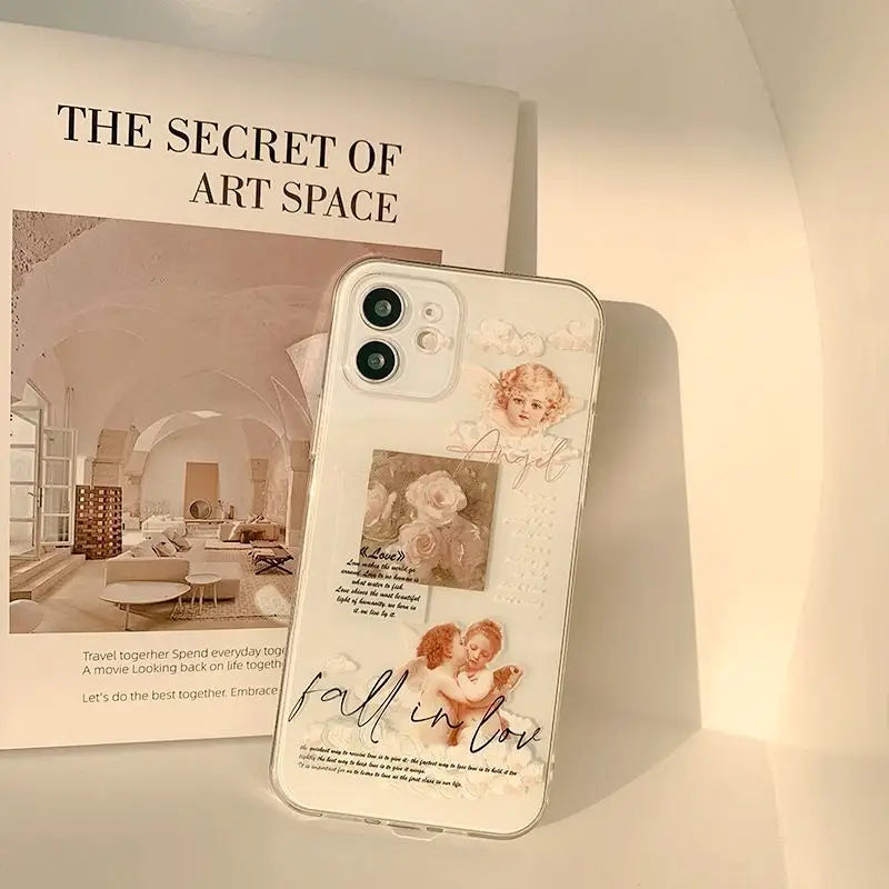 Rose Angel Transparent Phone Case - iPhone 12 Pro Max / 12 Pro / 12 / 12 mini / 11 Pro Max / 11 Pro / 11 / SE / XS Max / XS / XR / X / SE 2 / 8 / 8 Plus / 7 / 7 Plus-11