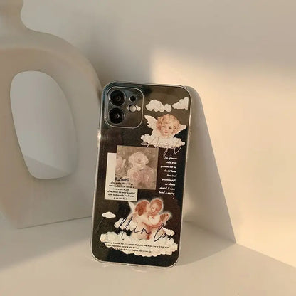 Rose Angel Transparent Phone Case - iPhone 12 Pro Max / 12 Pro / 12 / 12 mini / 11 Pro Max / 11 Pro / 11 / SE / XS Max / XS / XR / X / SE 2 / 8 / 8 Plus / 7 / 7 Plus-3