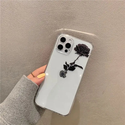 Rose Print Transparent Phone Case - iPhone 12 Pro Max / 12 