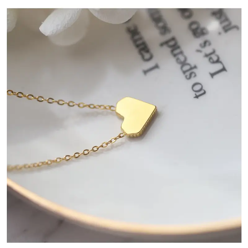 Ruby Heart Necklace LIN52 - Heart (no box)