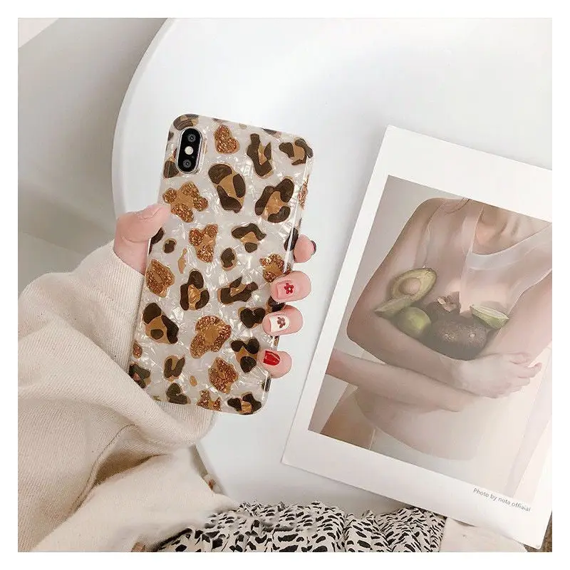 Scallop Texture Leopard Print Mobile Case - iPhone XS Max / 