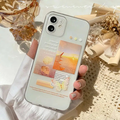 Scenery Print Transparent Phone Case - iPhone 12 Pro Max / 12 Pro / 12 / 12 mini / 11 Pro Max / 11 Pro / 11 / SE / XS Max / XS / XR / X / SE 2 / 8 / 8 Plus / 7 / 7 Plus-9