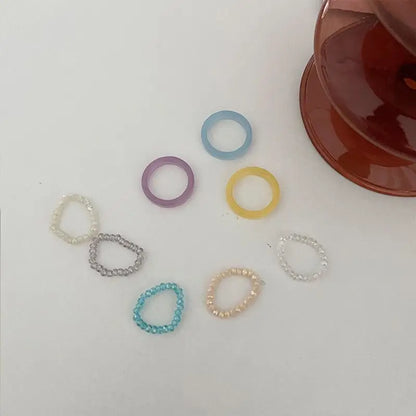 Set: Acrylic Ring + Bead Ring Wd141 - Hand Fashion 