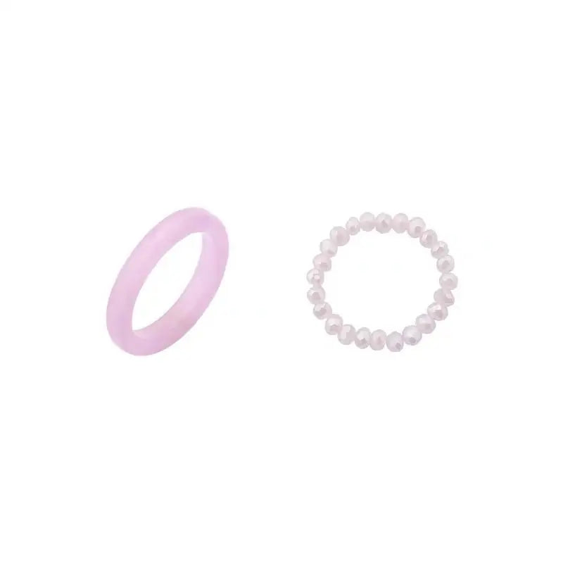 Set: Acrylic Ring + Bead Ring Wd141 - Hand Fashion 