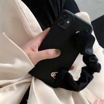 Shirred Fabric Hand Strap Phone Case - iPhone 13 Pro Max / 13 Pro / 13 / 13 mini / 12 Pro Max / 12 Pro / 12 / 12 mini / 11 Pro Max / 11 Pro / 11 / SE / XS Max / XS / XR / X / SE 2 / 8 / 8 Plus / 7 / 7 Plus  / 6 / 6 Plus-5