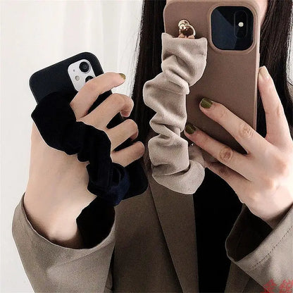 Shirred Fabric Hand Strap Phone Case - iPhone 13 Pro Max / 13 Pro / 13 / 13 mini / 12 Pro Max / 12 Pro / 12 / 12 mini / 11 Pro Max / 11 Pro / 11 / SE / XS Max / XS / XR / X / SE 2 / 8 / 8 Plus / 7 / 7 Plus  / 6 / 6 Plus-2