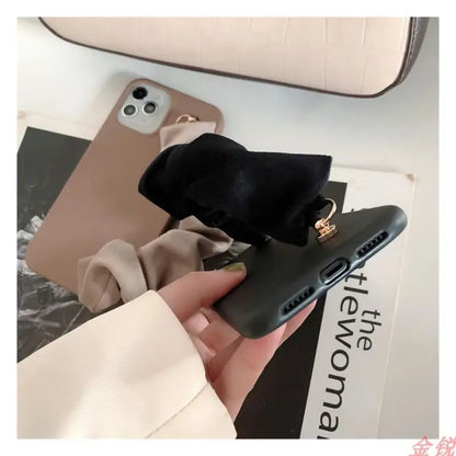 Shirred Fabric Hand Strap Phone Case - iPhone 13 Pro Max / 13 Pro / 13 / 13 mini / 12 Pro Max / 12 Pro / 12 / 12 mini / 11 Pro Max / 11 Pro / 11 / SE / XS Max / XS / XR / X / SE 2 / 8 / 8 Plus / 7 / 7 Plus  / 6 / 6 Plus-18