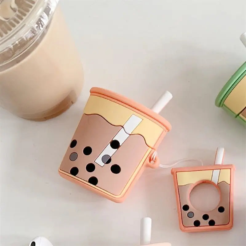 Silicone Bubble Tea Airpods Earphone Case Skin Fz140 - 
