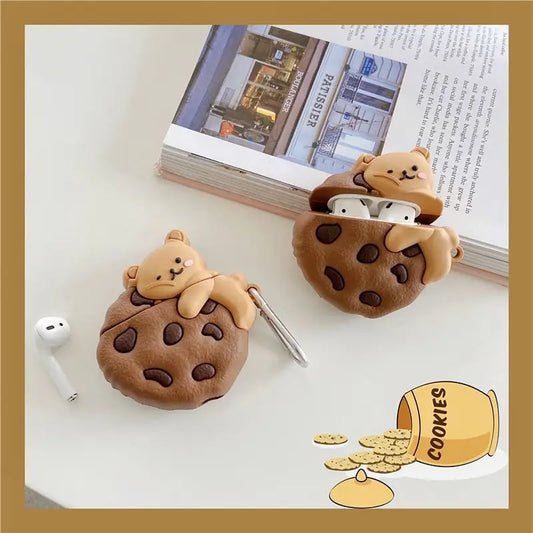 Silicone Cookie Bear AirPods Earphone Case Skin B264 - As 