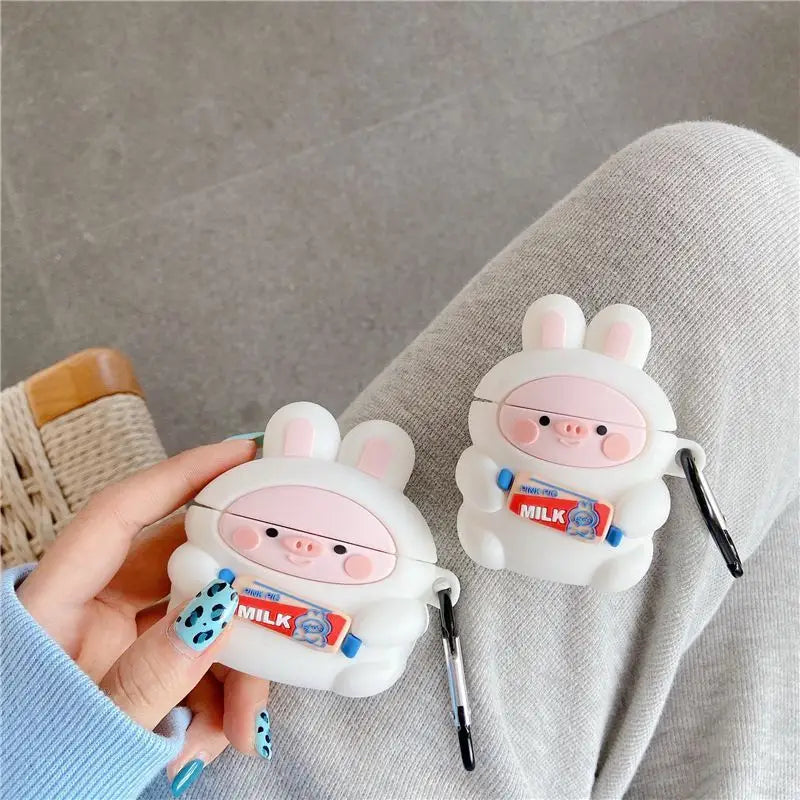 Silicone Rabbit Key AirPods Earphone Case Skin B369 - 