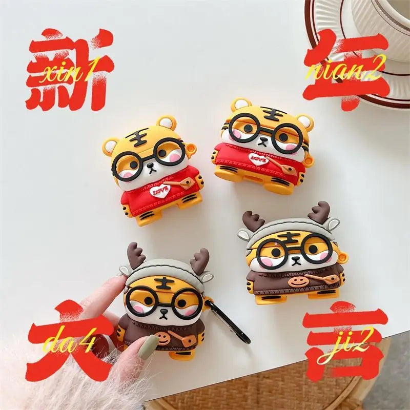 Silicone Tiger AirPods / AirPods Pro Earphone Case Skin B260