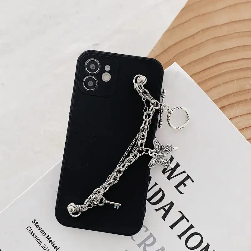 Silver Butterfly Chain iPhone Case BP111 - iphone case