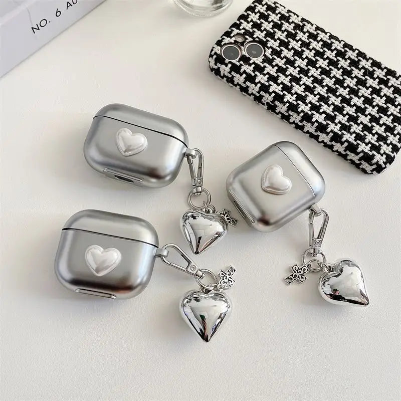 Silver Heart AirPods / AirPods Pro Earphone Case Skin B322 -