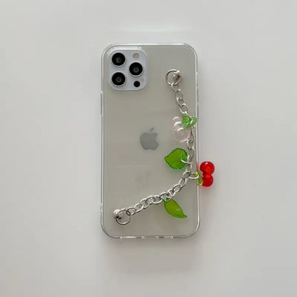 Silvery Chain With Cherry Pendant iPhone Case BP210 - iphone