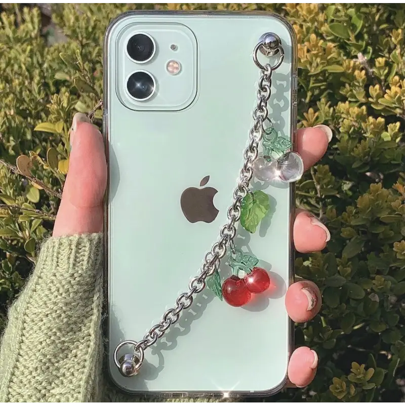 Silvery Chain With Cherry Pendant iPhone Case BP210 - iphone