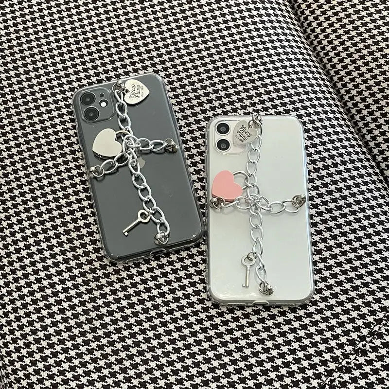 Silvery Chain With Heart Locks iPhone Case BP203 - iphone 