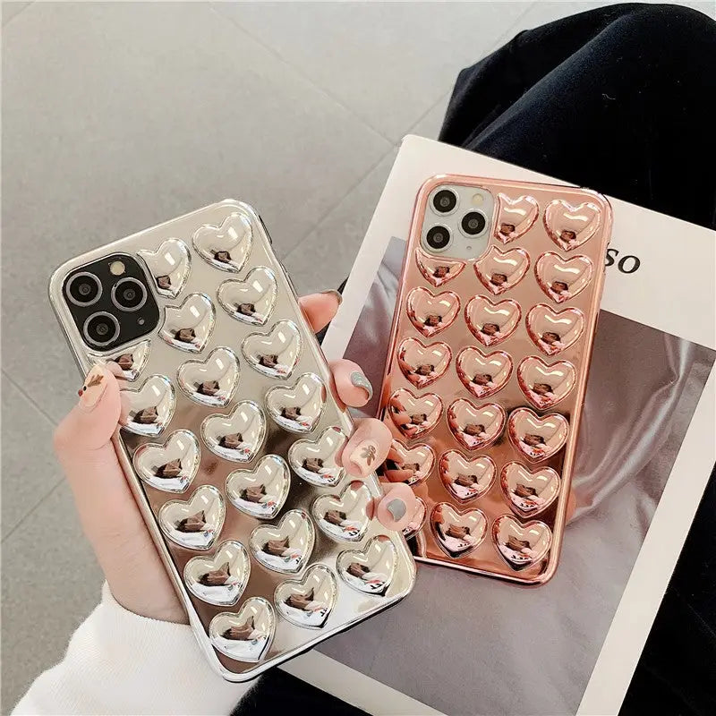 Silvery Solid Hearts iPhone Case BP176 - iphone case