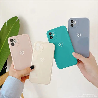 Simple Heart Print Mobile Phone Case - iphone 7 / 8 / SE / 