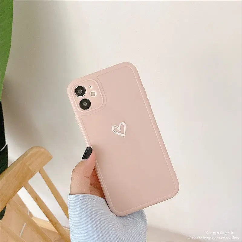 Simple Heart Print Mobile Phone Case - iphone 7 / 8 / SE / 