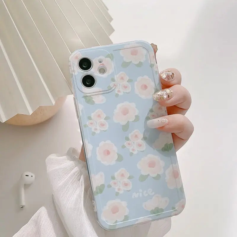 Korean Style iPhone 7 case/iPhone 7 Plus case White Pink iPhone 7/7 Plus  Case 