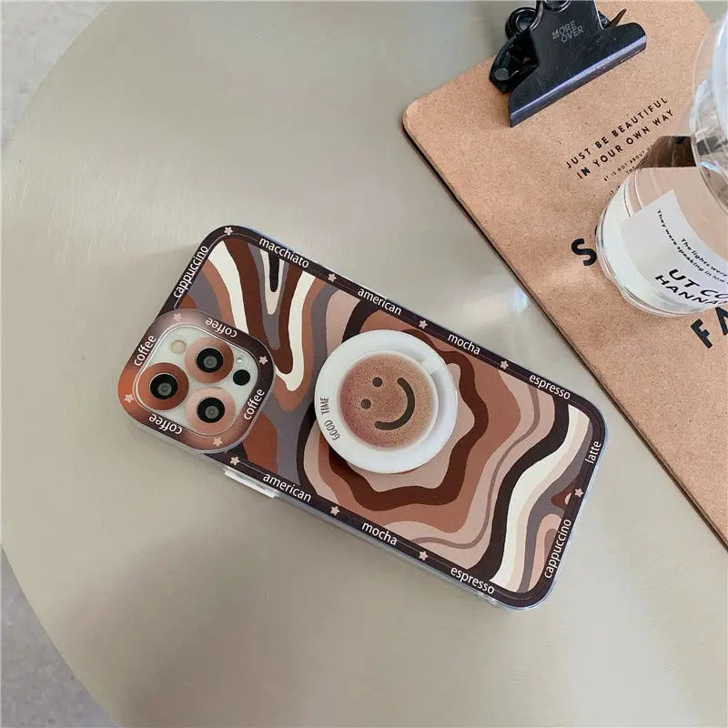 Smile Face Coffee Wavy iPhone Case W028 - iphone case