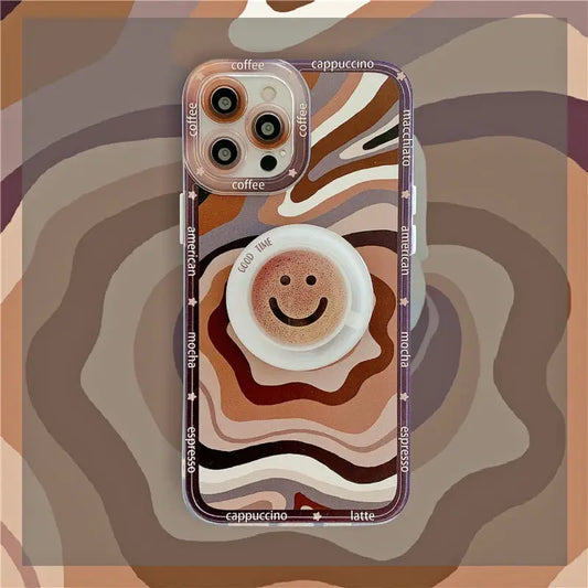 Smile Face Coffee Wavy iPhone Case W028 - iphone case