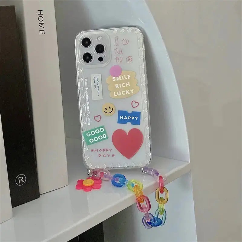 Smile Face Flower Chain iPhone Case B004 - iphone case