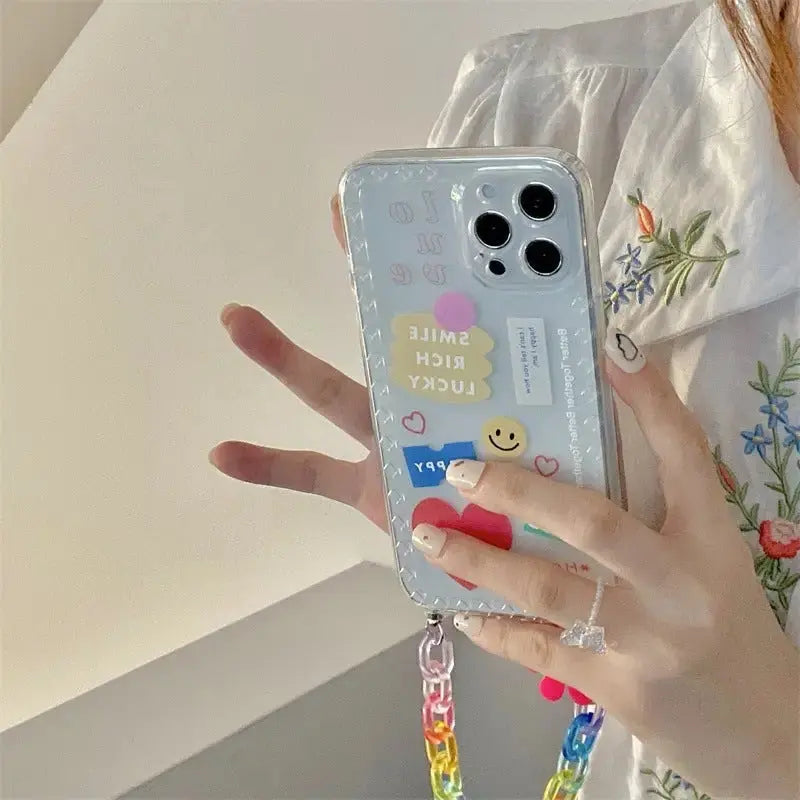 Smile Face Flower Chain iPhone Case B004 - iphone case