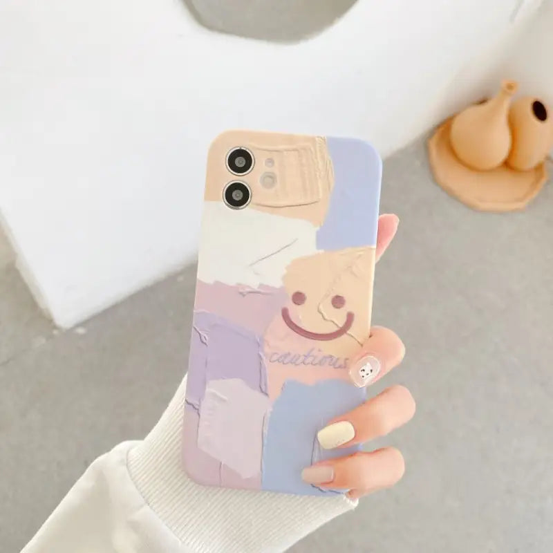 Smiley Face Phone Case - Iphone 7 / 8 / Se, 7 Plus / 8 Plus, X / Xs, Xs Max, Xr, 11, 11 Pro, 11 Pro Max, 12 Mini, 12, 12 Pro, 12 Pro Max-1