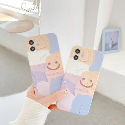 Smiley Face Phone Case - Iphone 7 / 8 / Se, 7 Plus / 8 Plus, X / Xs, Xs Max, Xr, 11, 11 Pro, 11 Pro Max, 12 Mini, 12, 12 Pro, 12 Pro Max-2