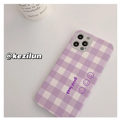 Smiley Plaid Phone Case - iPhone 12 Pro Max / 12 Pro / 12 / 