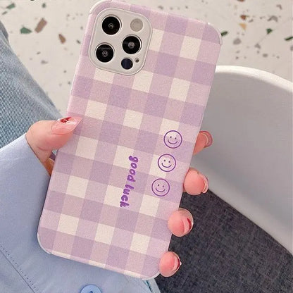 Smiley Plaid Phone Case - iPhone 12 Pro Max / 12 Pro / 12 / 