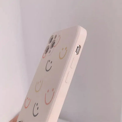 Smiley Print Phone Case - iPhone 12 Pro Max / 12 Pro / 12 / 12 mini / 11 Pro Max / 11 Pro / 11 / SE / XS Max / XS / XR / X / SE 2 / 8 / 8 Plus / 7 / 7 Plus-4