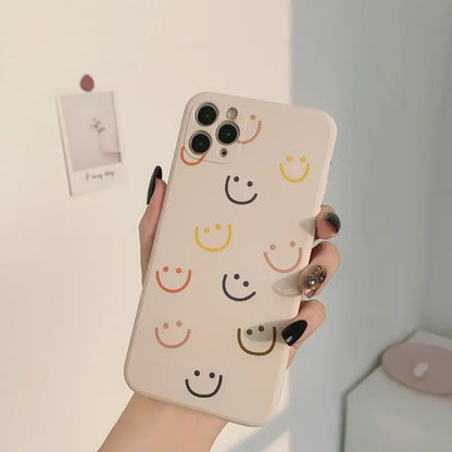 Smiley Print Phone Case - iPhone 12 Pro Max / 12 Pro / 12 / 12 mini / 11 Pro Max / 11 Pro / 11 / SE / XS Max / XS / XR / X / SE 2 / 8 / 8 Plus / 7 / 7 Plus-5