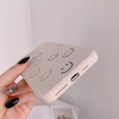 Smiley Print Phone Case - iPhone 12 Pro Max / 12 Pro / 12 / 12 mini / 11 Pro Max / 11 Pro / 11 / SE / XS Max / XS / XR / X / SE 2 / 8 / 8 Plus / 7 / 7 Plus-8