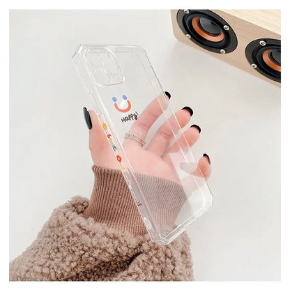 Smiley Print Transparent Phone Case - iPhone 12 Pro Max / 12