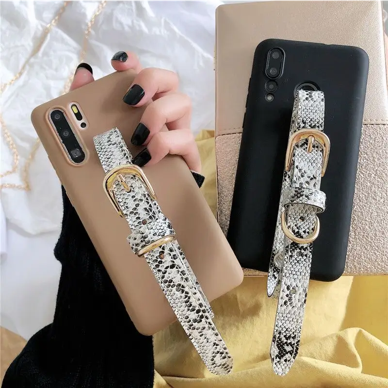 Snake Print Hand Strap Phone Case - Samsung-1