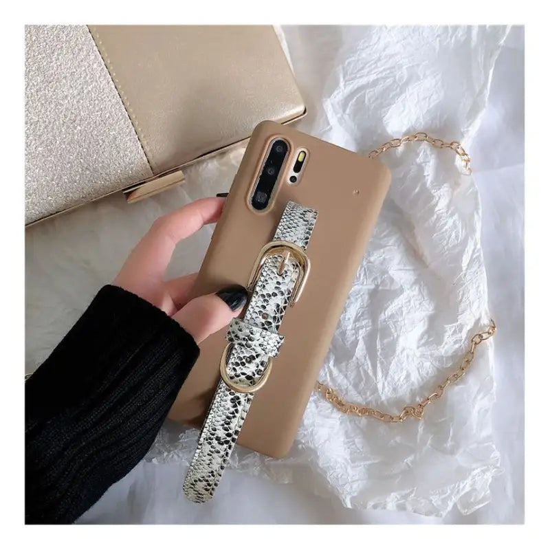 Snake Print Hand Strap Phone Case - Samsung-9