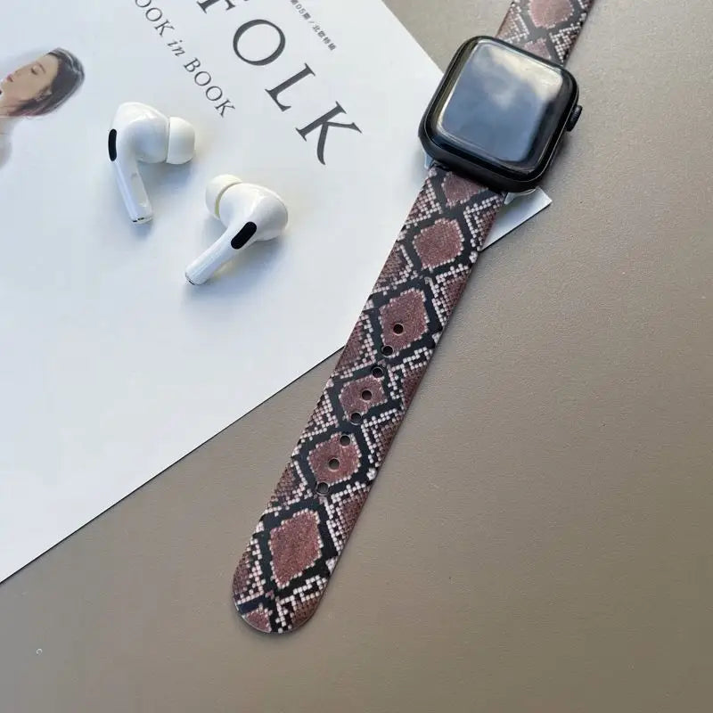 Snake Skin Print Watch Strap - Apple / Huawei-9