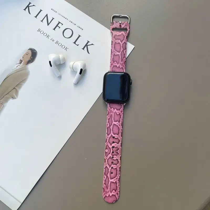 Snake Skin Print Watch Strap - Apple / Huawei-7