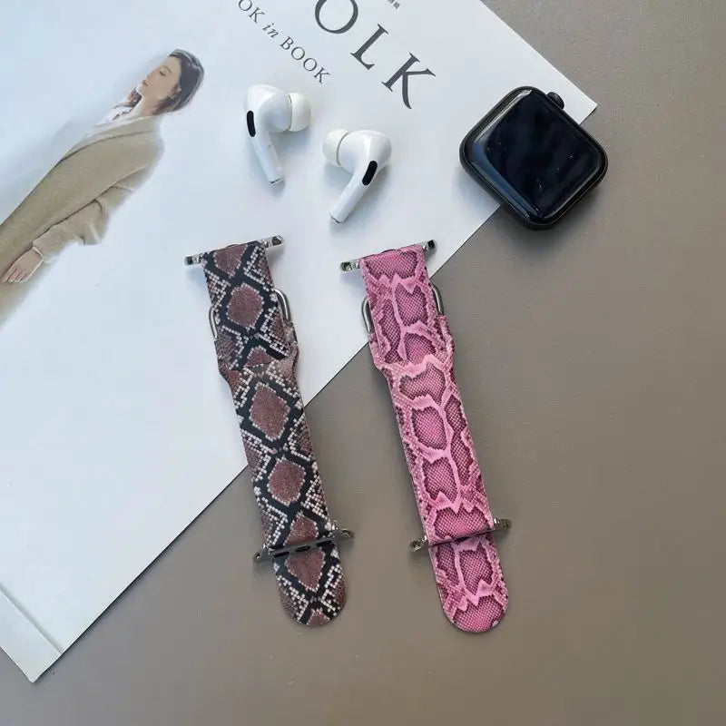 Snake Skin Print Watch Strap - Apple / Huawei-6