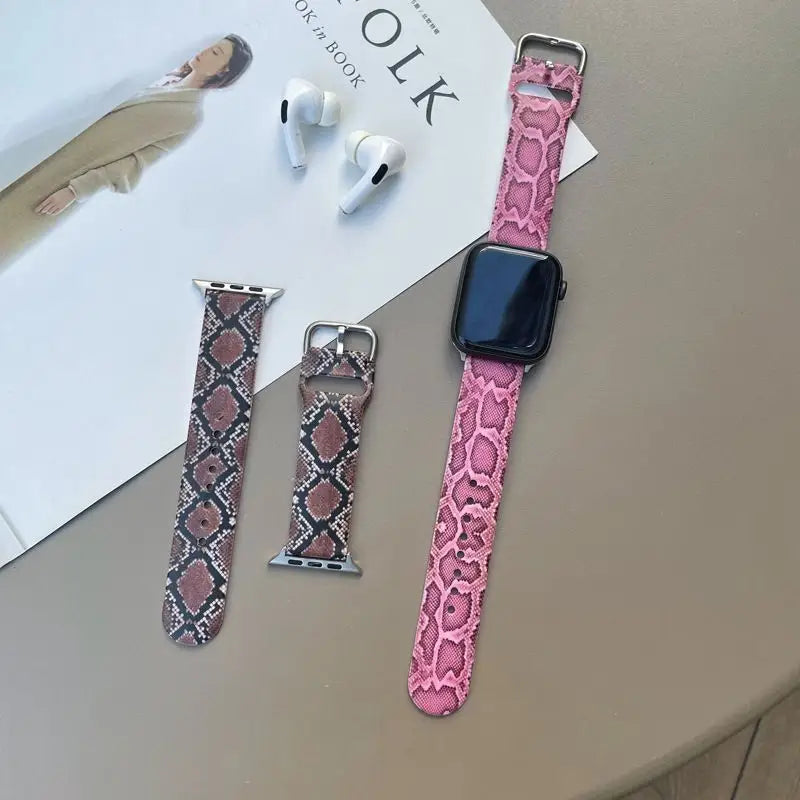 Snake Skin Print Watch Strap - Apple / Huawei-5