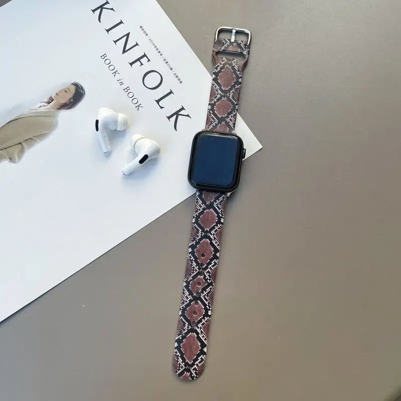 Snake Skin Print Watch Strap - Apple / Huawei-4