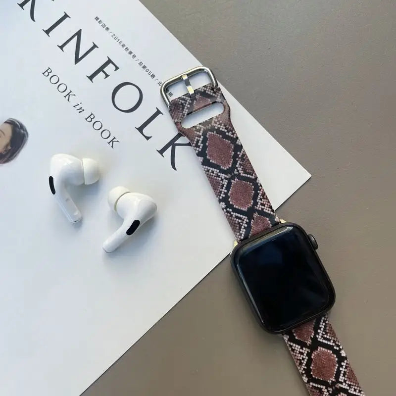 Snake Skin Print Watch Strap - Apple / Huawei-8