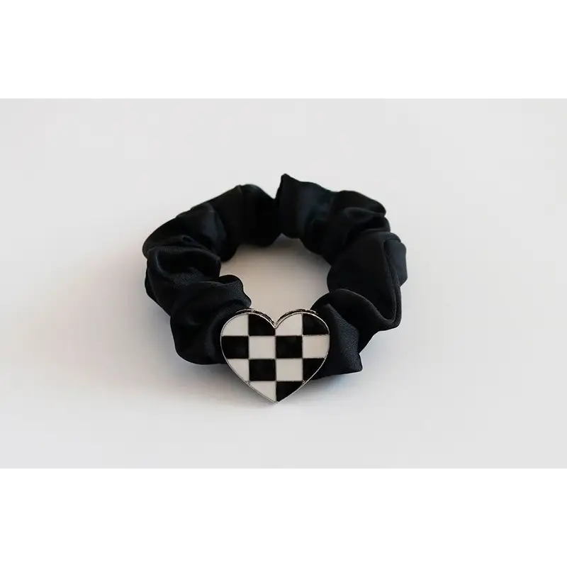 Square Checker Alloy Scrunchie HA95 - Hair Fashion 