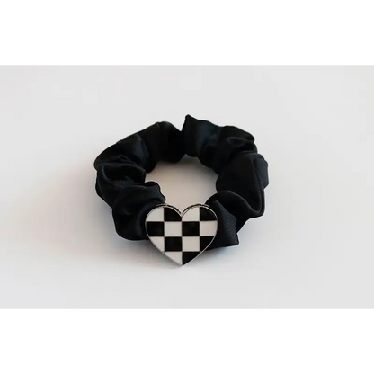 Square Checker Alloy Scrunchie HA95 - Hair Fashion 