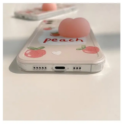 Squishy Peach Phone Case - iPhone 12 Pro Max / 12 Pro / 12 / 12 mini / 11 Pro Max / 11 Pro / 11 / SE / XS Max / XS / XR / X / SE 2 / 8 / 8 Plus / 7 / 7 Plus-7