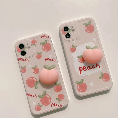Squishy Peach Phone Case - iPhone 12 Pro Max / 12 Pro / 12 / 12 mini / 11 Pro Max / 11 Pro / 11 / SE / XS Max / XS / XR / X / SE 2 / 8 / 8 Plus / 7 / 7 Plus-11