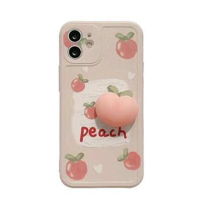 Squishy Peach Phone Case - iPhone 12 Pro Max / 12 Pro / 12 / 12 mini / 11 Pro Max / 11 Pro / 11 / SE / XS Max / XS / XR / X / SE 2 / 8 / 8 Plus / 7 / 7 Plus-4